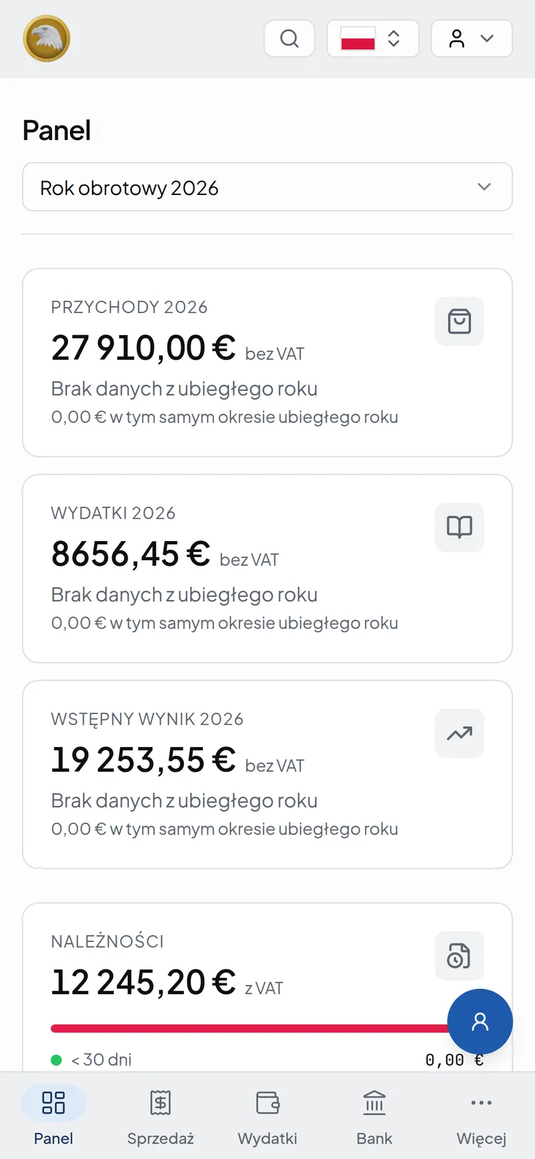 Het dashboard van de applicatie op een telefoon, in het Pools, met onderin een navigatiebalk.